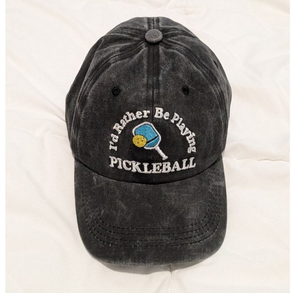 "I'd Rather Be Playing Pickleball" Waldeal Charcoal Ballcap